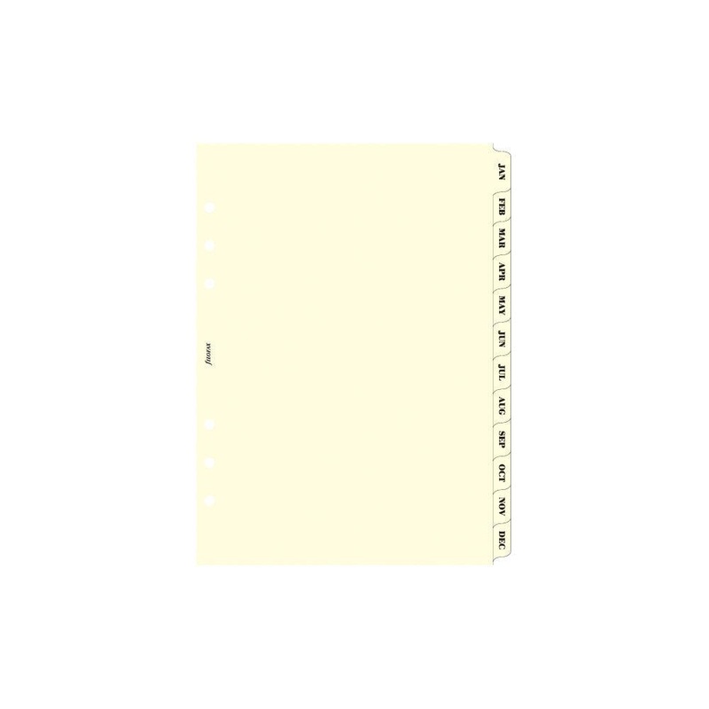 Filofax A5 Cream January-December Index Refill