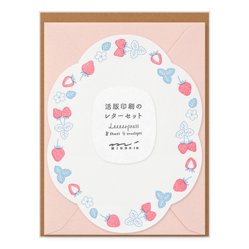 Letterpress Die-Cut Letter Set – Strawberry