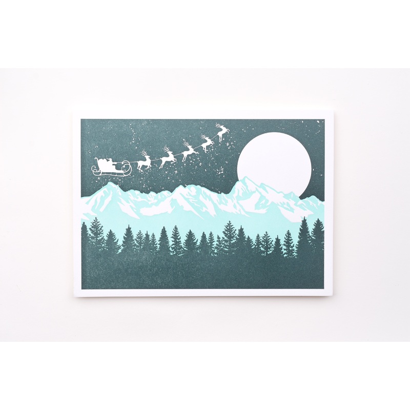 Santa Over Mountains Cards Boxed Set