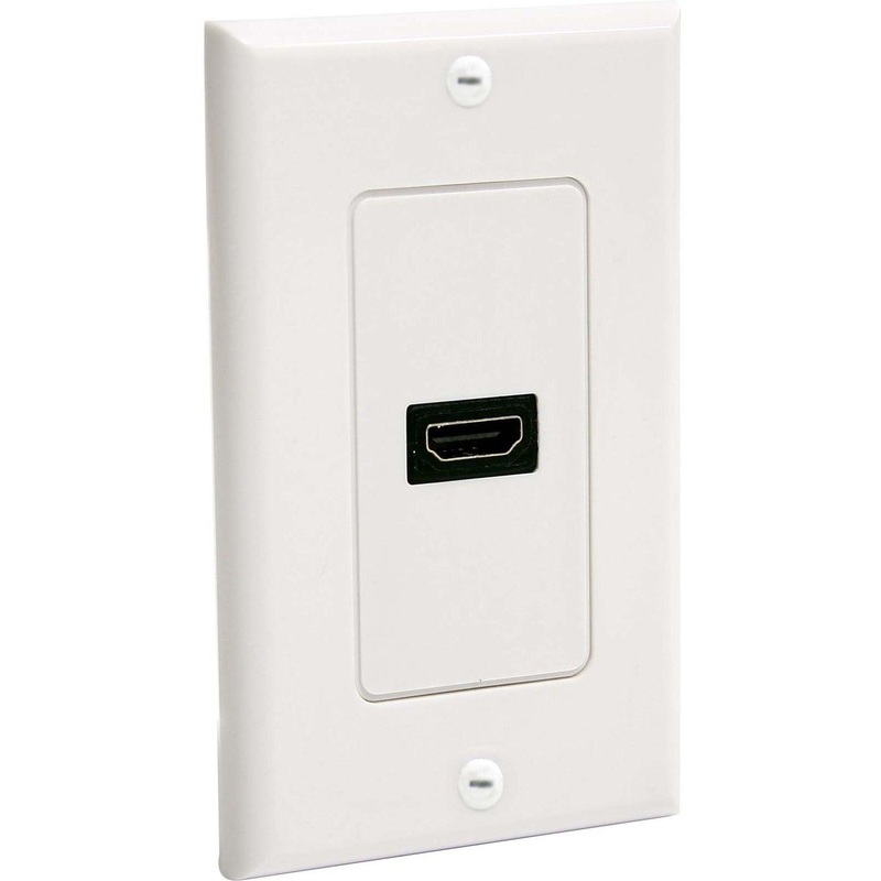 Single Outlet Female HDMI Wall Plate Wh