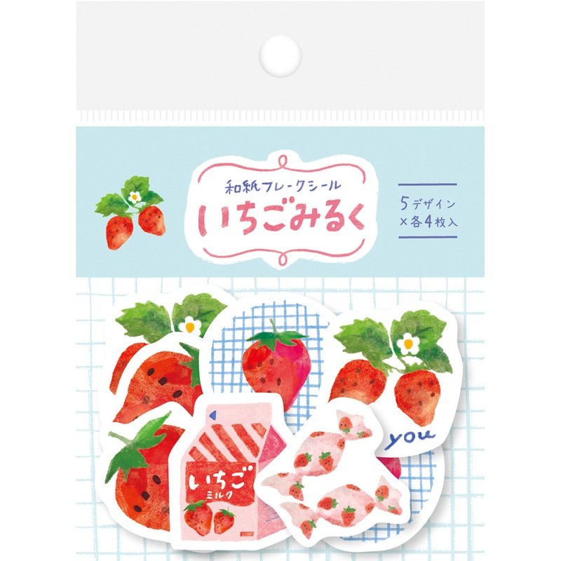 Furukawa Paper “Pochitto” Flake Sticker – Strawberry Milk