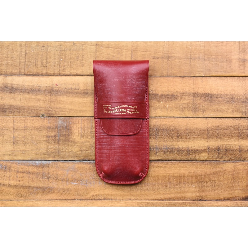 The Superior Labor Bridle Leather Flap Pen Case – Red