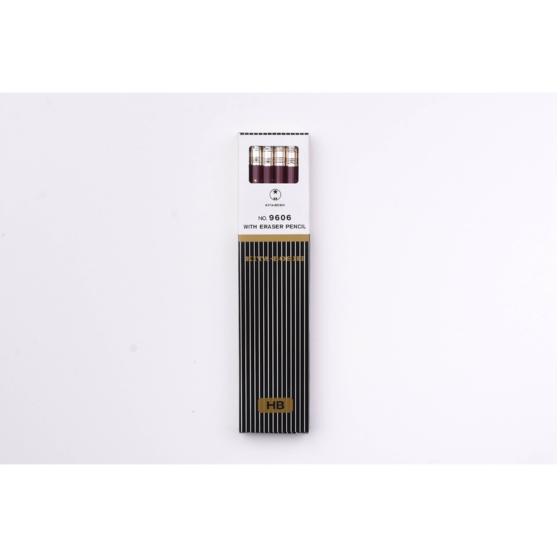 Kitaboshi 9606 Pencils with Eraser – HB – Set of 12