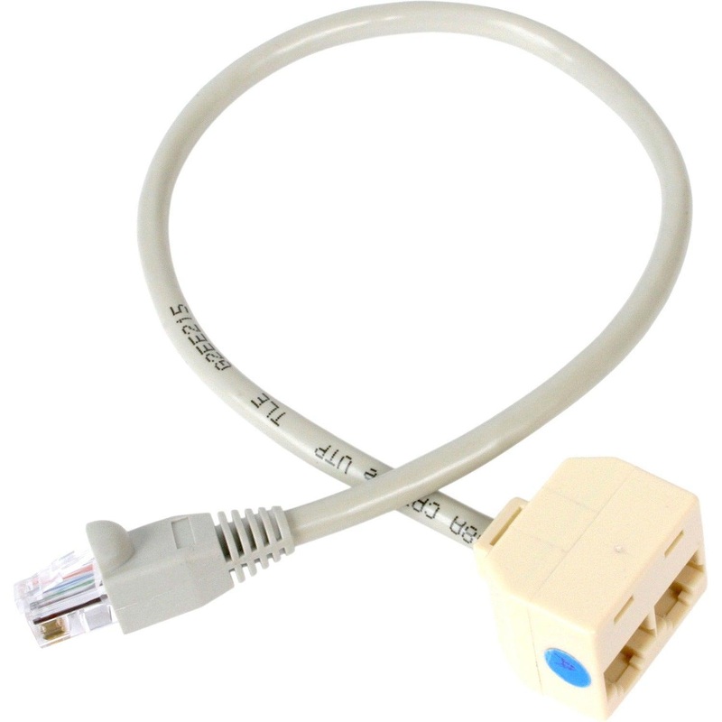 2-to-1 RJ45 Splitter Cable Adapter – F/M