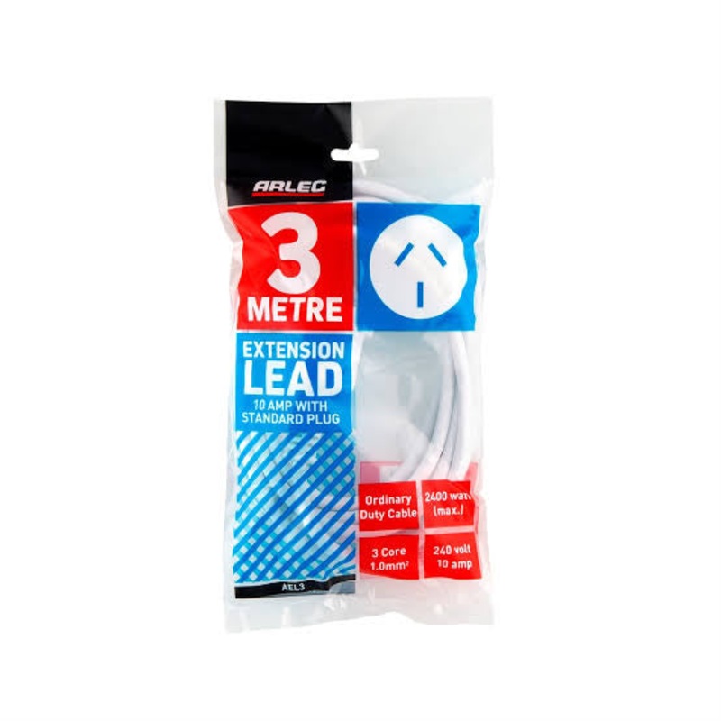 3 Meter extension lead 10AMP with standard plug