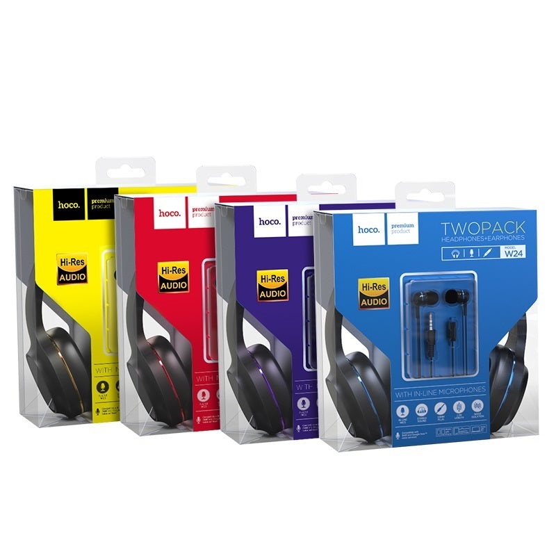 Wired Headphone with Mic 3.5mm plug 1.2m cable. Black and Blue