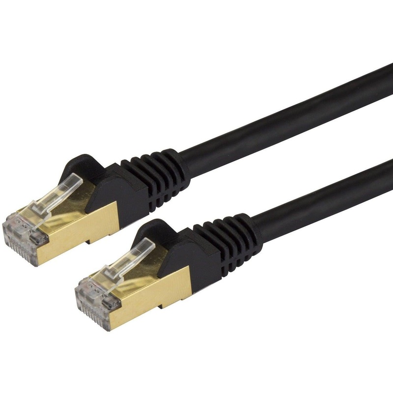 14 FT SHIELDED CAT6A PATCH CABLE – BLACK