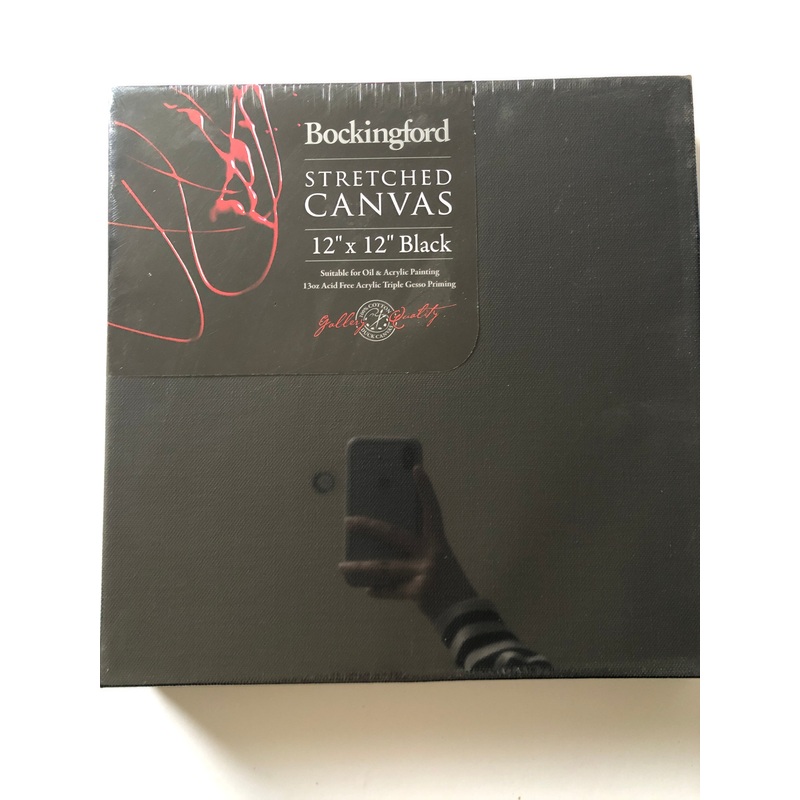 Bockingford Stretched Canvas – 12″ x 12″ Black
