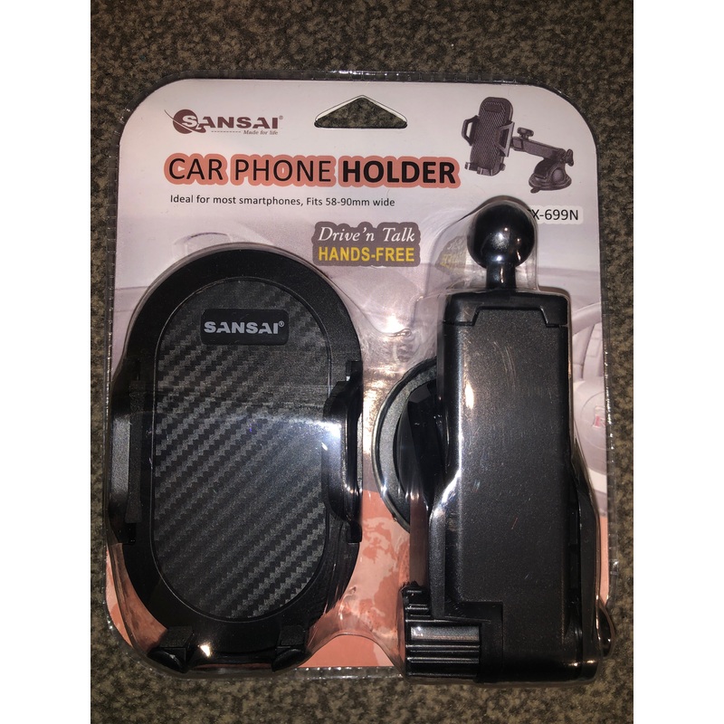 Car phone holder, ideal for most phones, Fits 58-90mm wide.