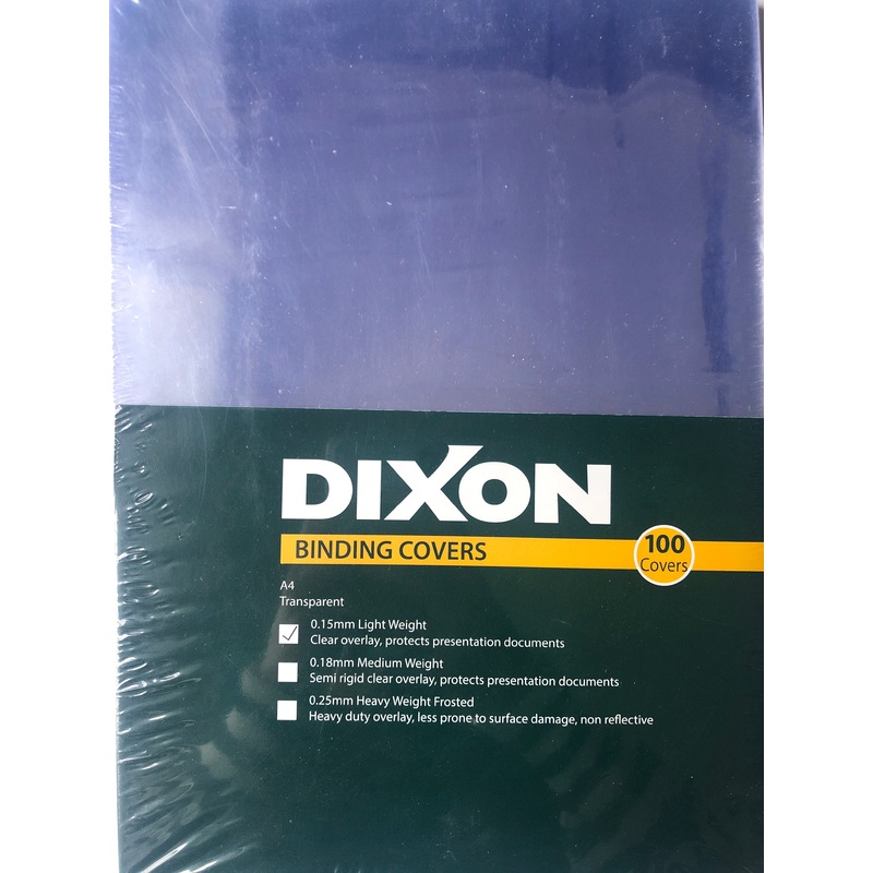 Dixon A4 Binding Covers  Transparent (100 Pack)