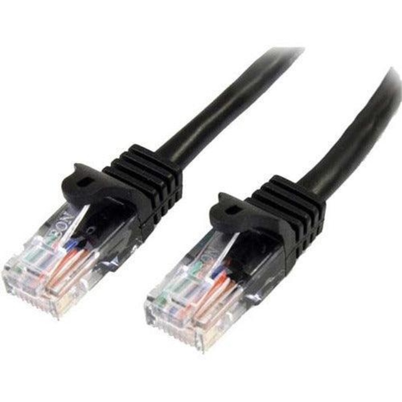 0.5m Black Snagless Cat5e Patch Cable.