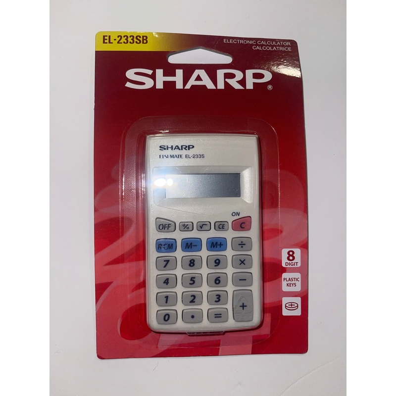 8 digit electronic calculator with plastic keys.