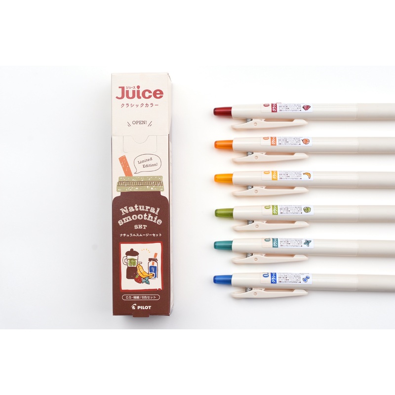 Pilot Juice Gel Pen – Classic Color Natural Smoothie Set – Set of 6 – Limited Edition