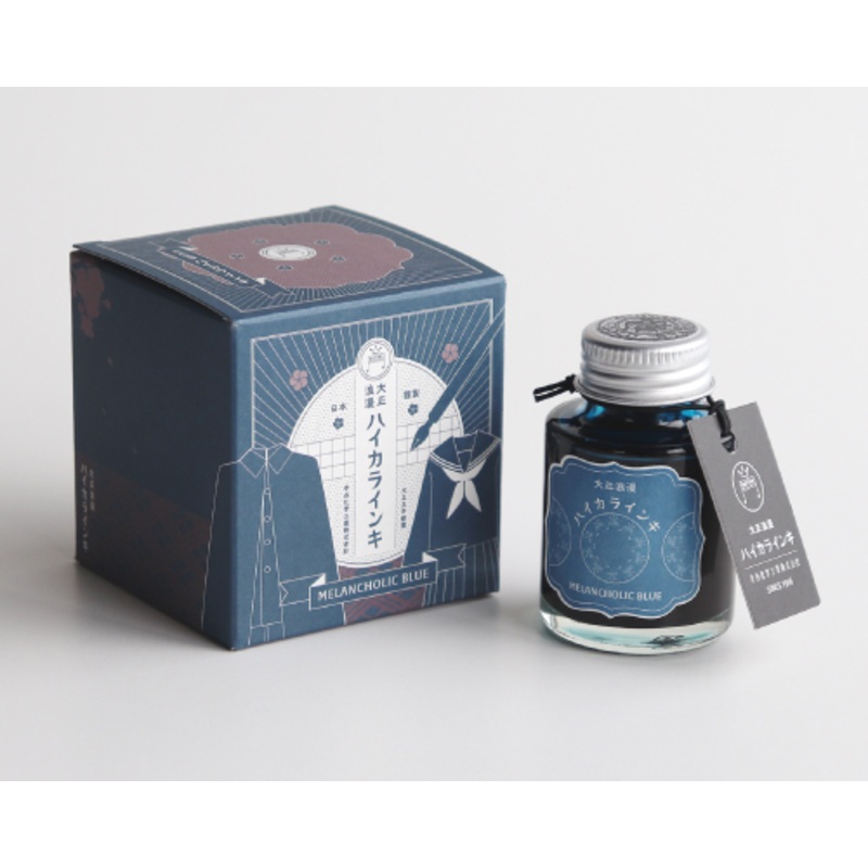 Teranishi Guitar Taisho Roman Haikara Fountain Pen Ink – Melancholic Blue