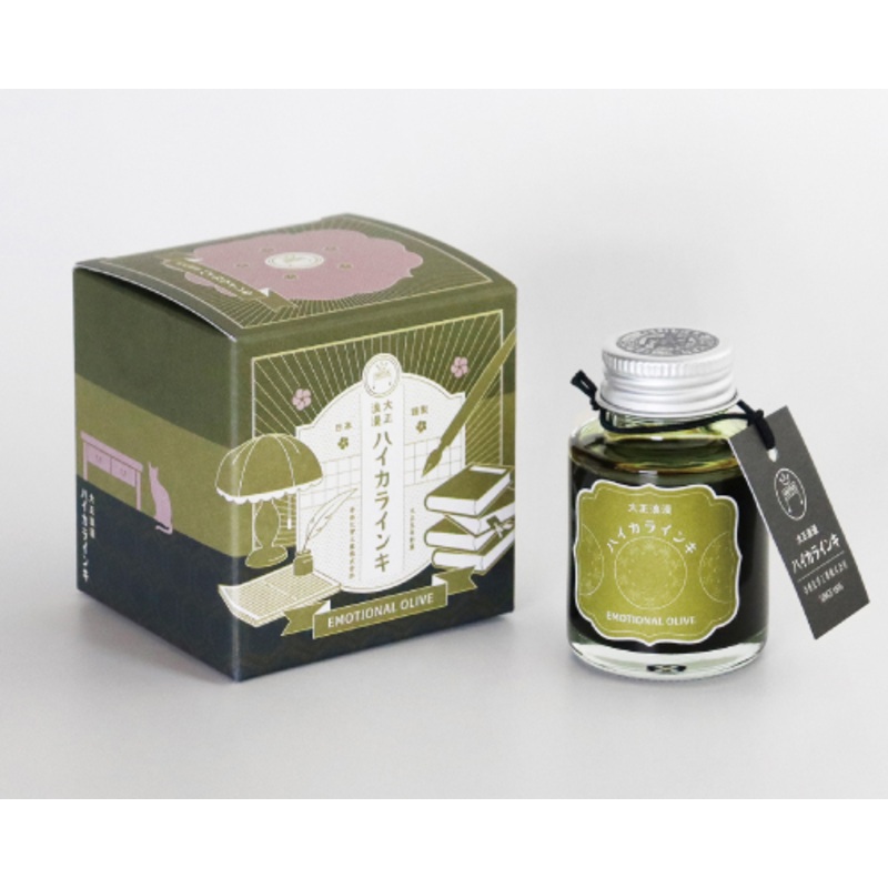 Teranishi Guitar Taisho Roman Haikara Fountain Pen Ink – Emotional Olive