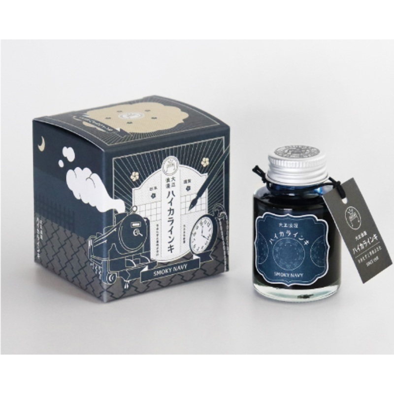 Teranishi Guitar Taisho Roman Haikara Fountain Pen Ink – Smoky Navy