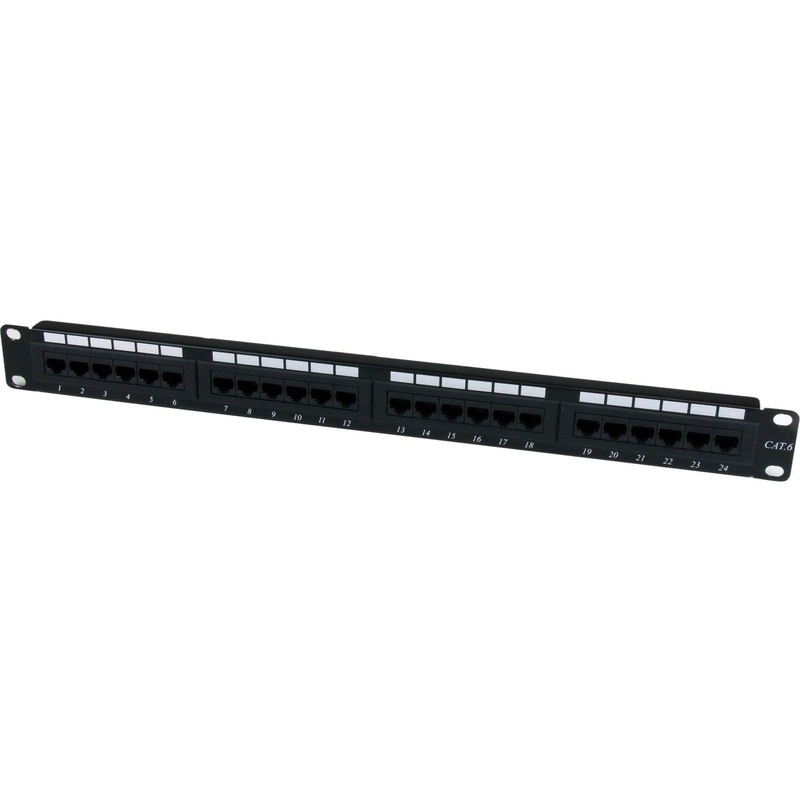 24 Port 1U Rackmount Cat6 Patch Panel