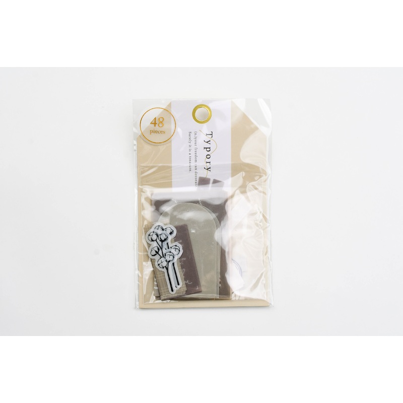 Q-Lia Typory Flake Stickers – Beige