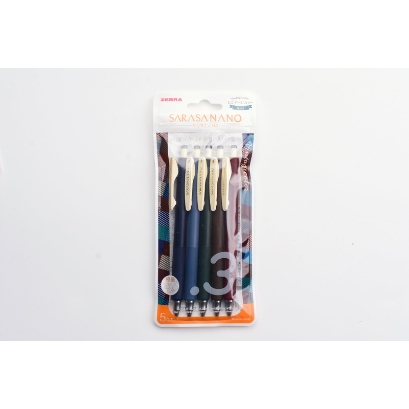 SARASA Nano – Vintage Color – 0.3mm – Set of 5 – A & B