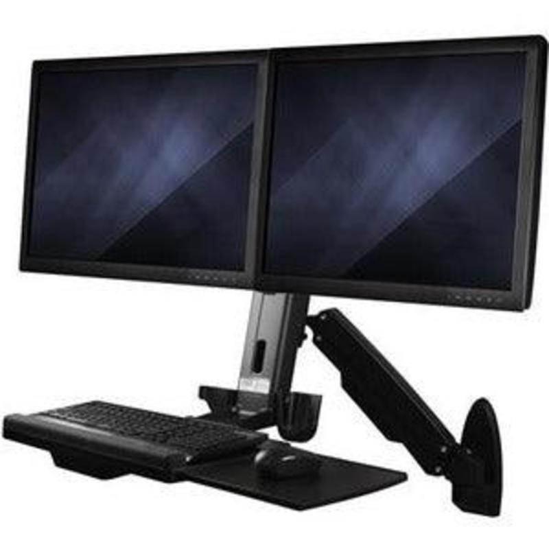 Sit Stand Desk – Wall Mount Dual Monitor