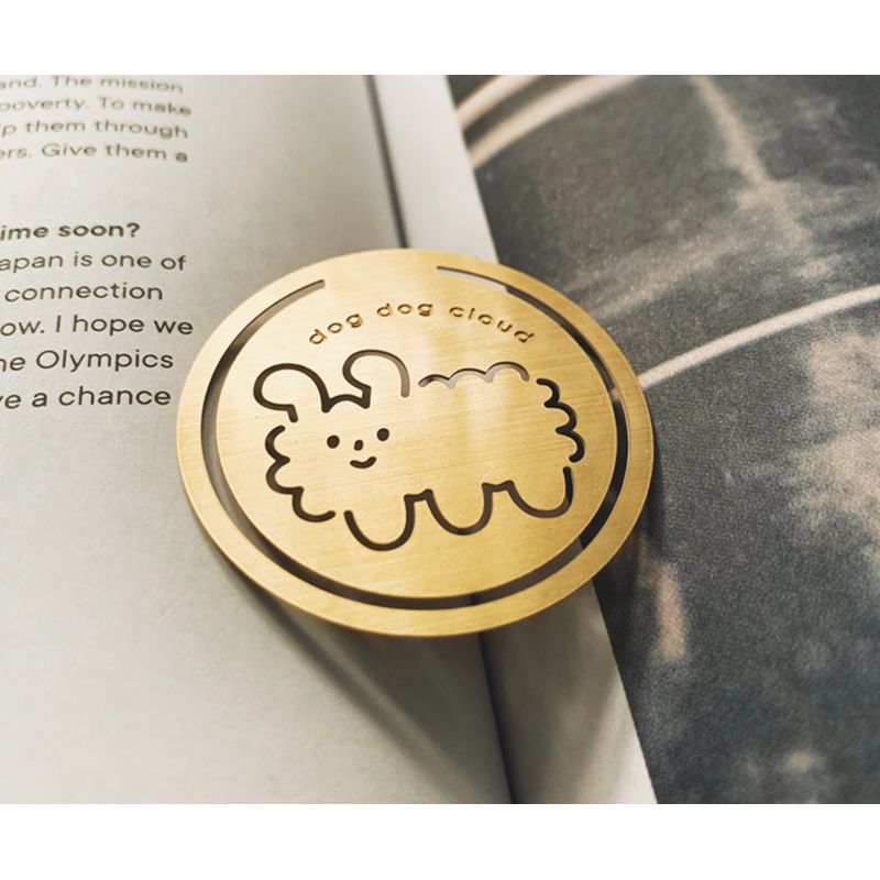 Yohand Studio Brass Bookmark – Fluffly Cloud Dog