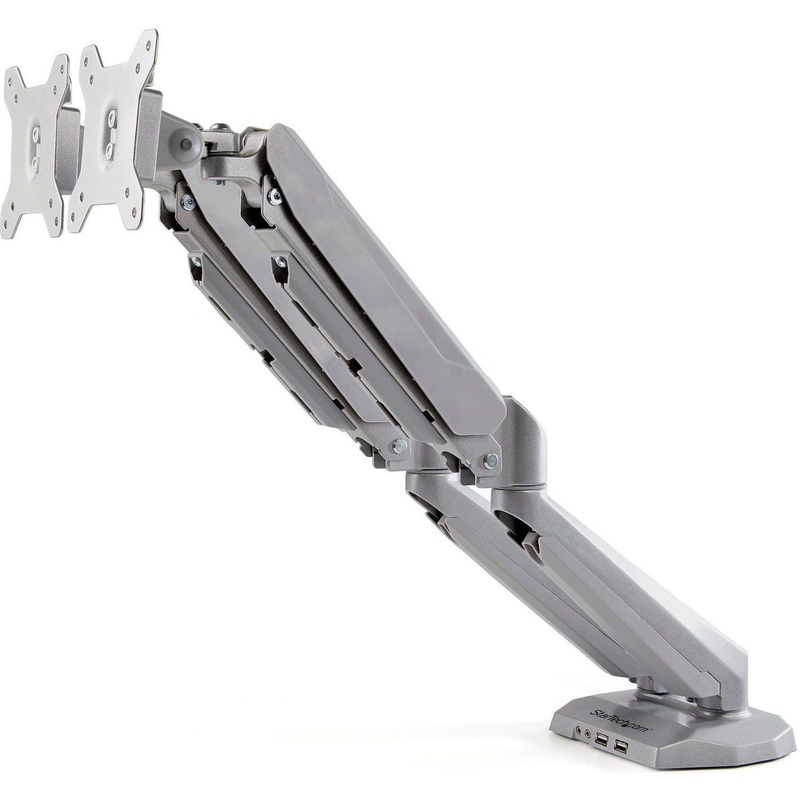 Desk Mount Dual Monitor Arm w/ USB/Audio