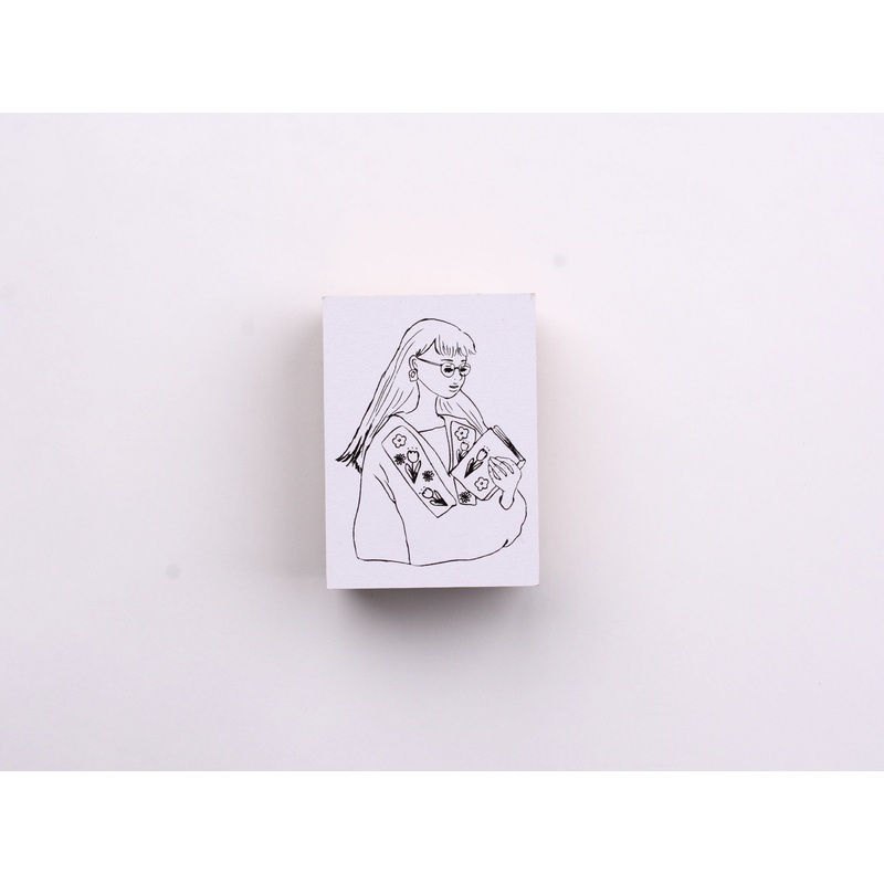 La Dolce Vita Rubber Stamp – Dark Blue Flower Season Girl