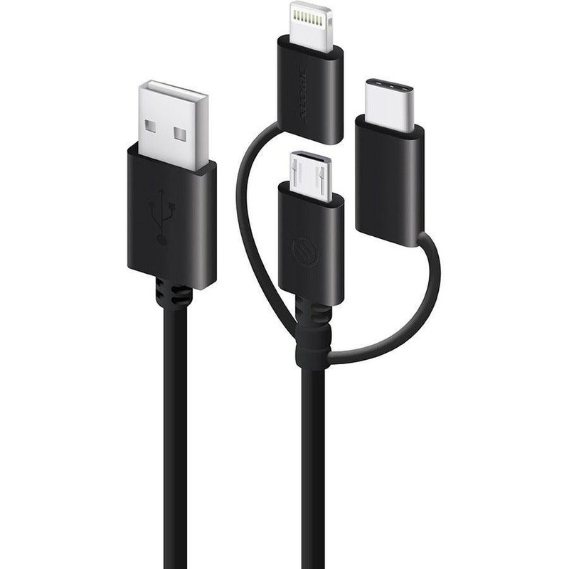 1M 3-IN-1 CHARGE & SYNC CABLE – BLACK