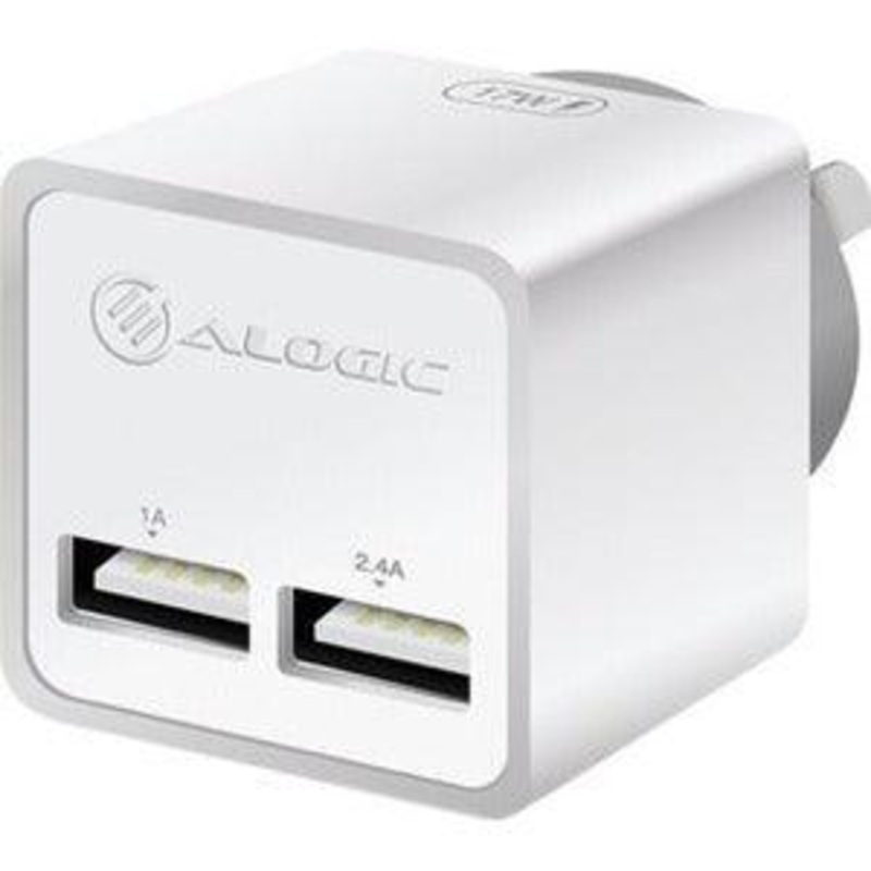 2 PORT USB MINI WALL CHARGER 17W WHITE