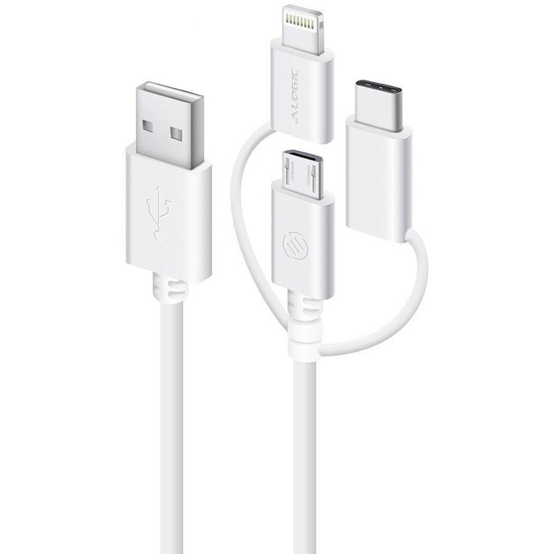 30 CM 3-IN-1 CHARGE & SYNC CABLE – WHITE