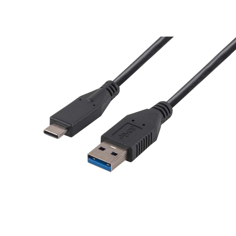 DYNAMIX 0.2M, USB 3.1 USB-C Male to USB-A Male Cable. Black Colour. Up to 10G Data Transfer Speed, Supports 3A Current.