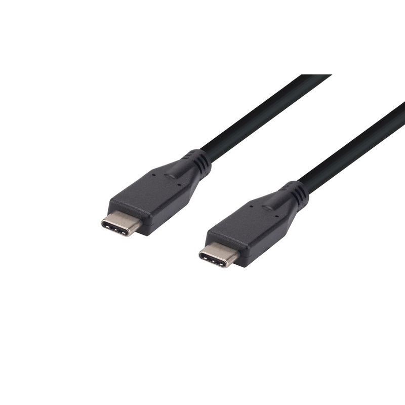 DYNAMIX 1M, USB 3.1 USB-C Male to USB-C Male Cable 5V/3A. Transfer Speed Gen2 (Up to 10Gbps). Black Colour
