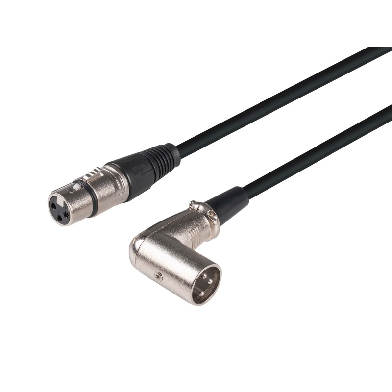 DYNAMIX 2m XLR 3-Pin Right Angled Male to 3-Pin Female Balanced Audio Cable