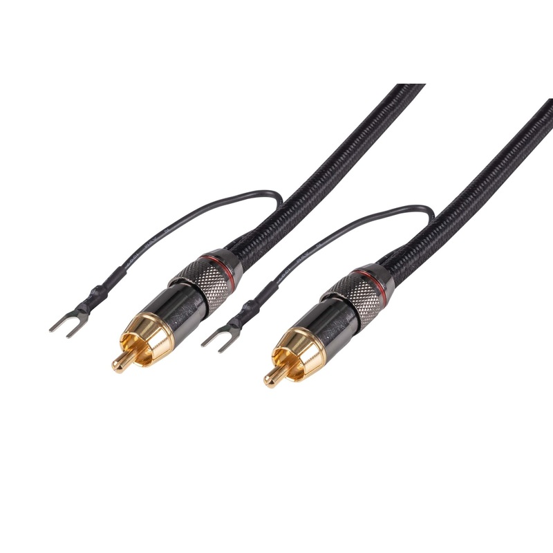 DYNAMIX 3m Coaxial Subwoofer Cable RCA Male to Male with Grounding Spade Connectors