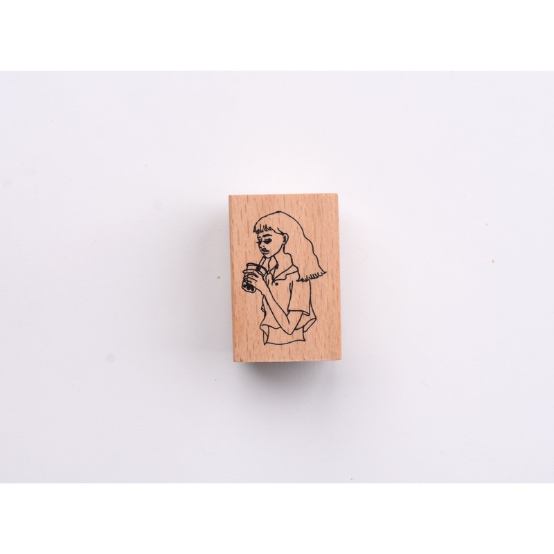 La Dolce Vita Rubber Stamp – Pearl Milk Tea Girl