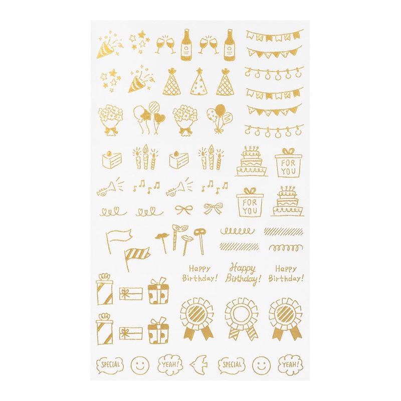 Midori Foil Transfer Stickers for Journaling – Celebratory