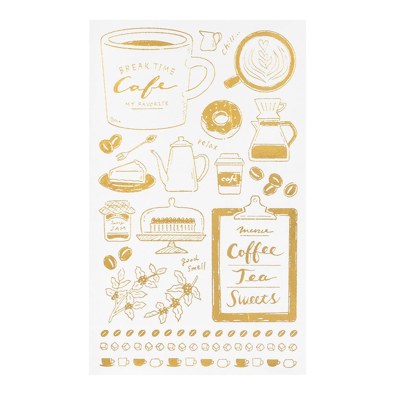 Midori Foil Transfer Stickers for Journaling – Coffee