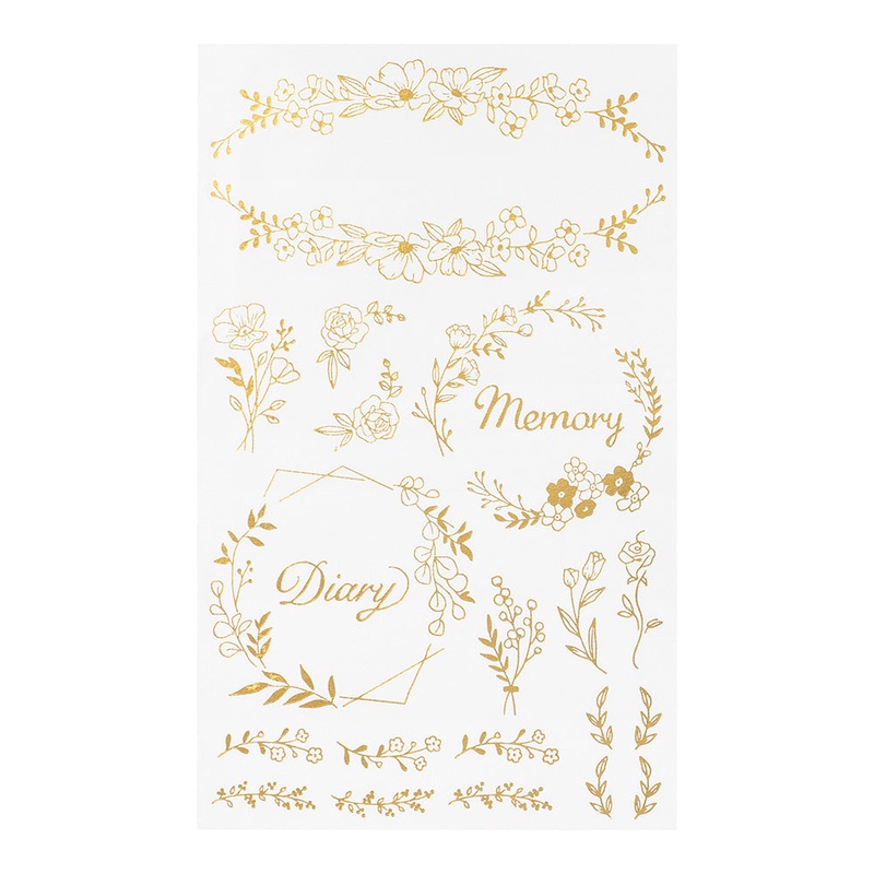 Midori Foil Transfer Stickers for Journaling – Flower