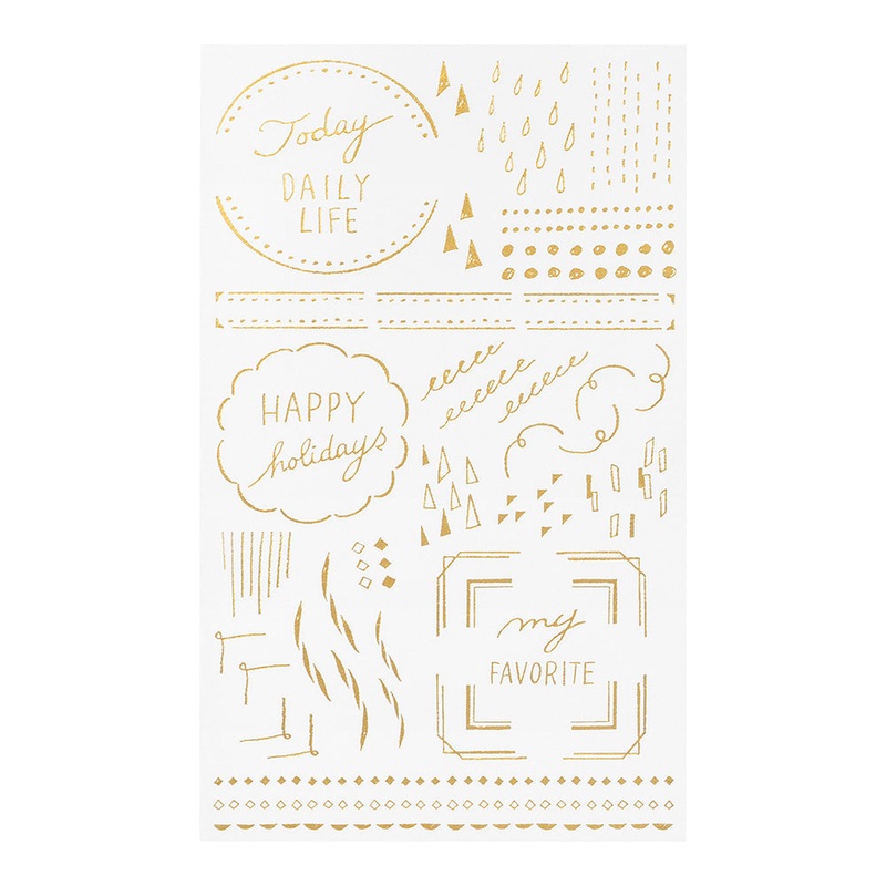 Midori Foil Transfer Stickers for Journaling – Geometric Patterns