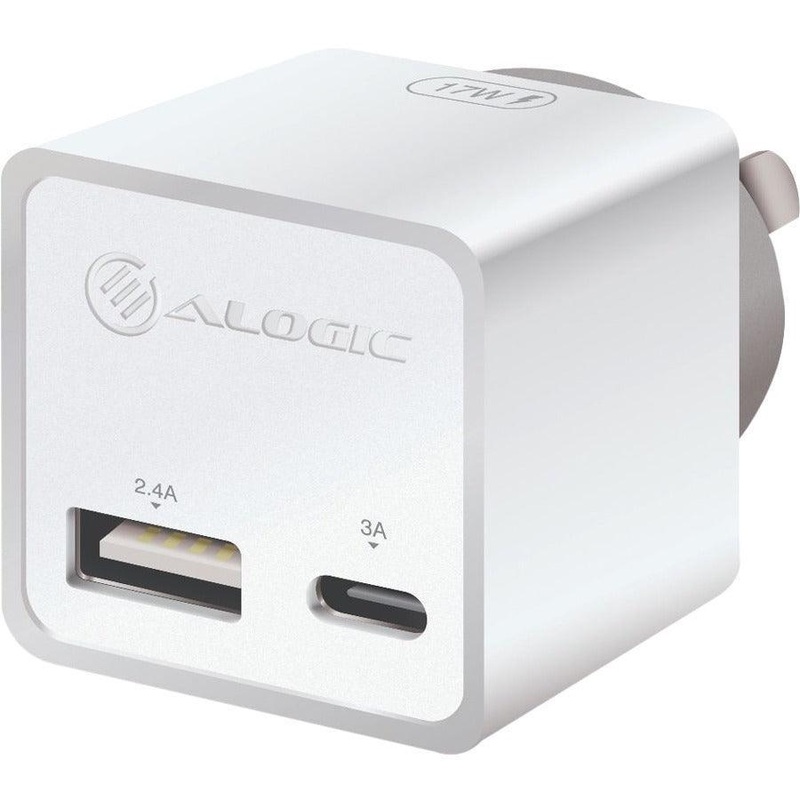 2 PORT USB-C & USB-A MINI CHARGR WHITE