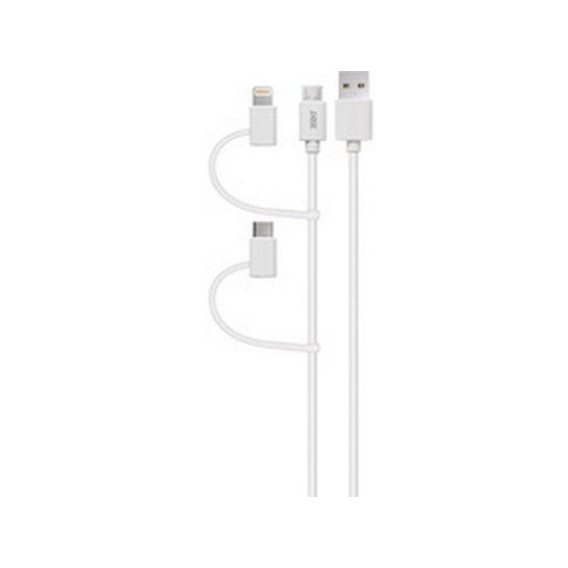 3sixT Multi-tip USB-C Lightning Micro USB Cable – 1m – White