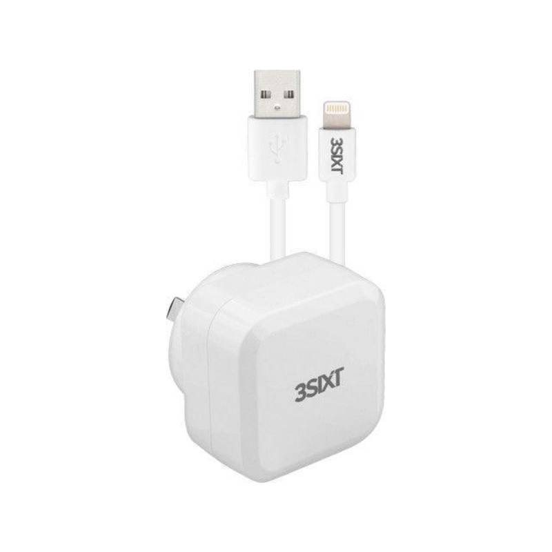 3sixT Wall Charger AU 4.8A + Lightning Cable 1m – White