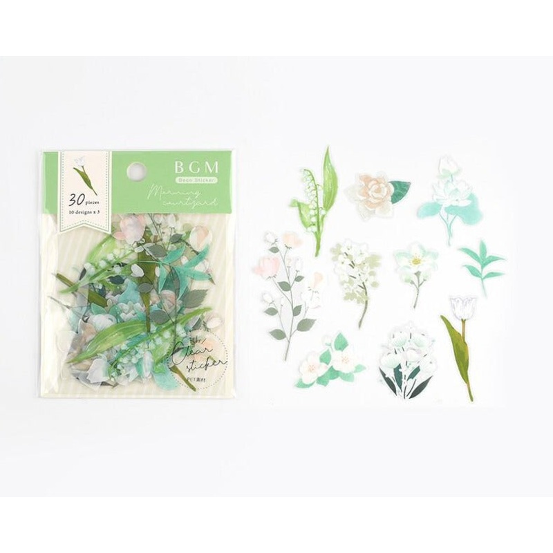 BGM Clear Sticker – Morning Garden White