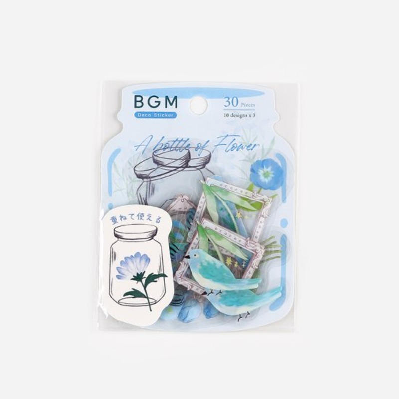 BGM Flake Sticker – Blooming Bottle – Light Blue