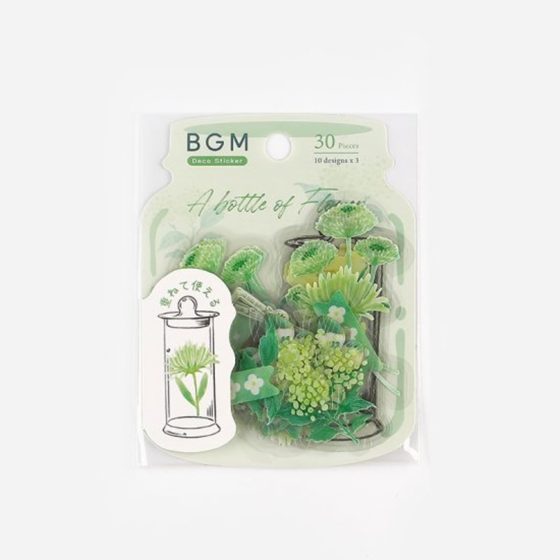 BGM Flake Sticker – Blooming Bottle – Light Green