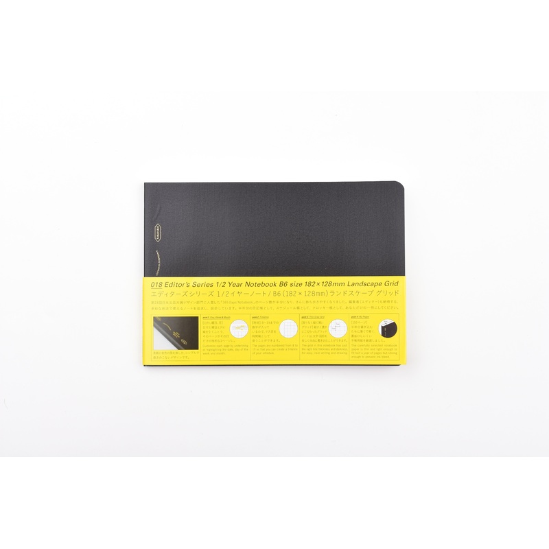 Stalogy Editor’s Series 1/2 Year Notebook – B6 – Landscape – Black