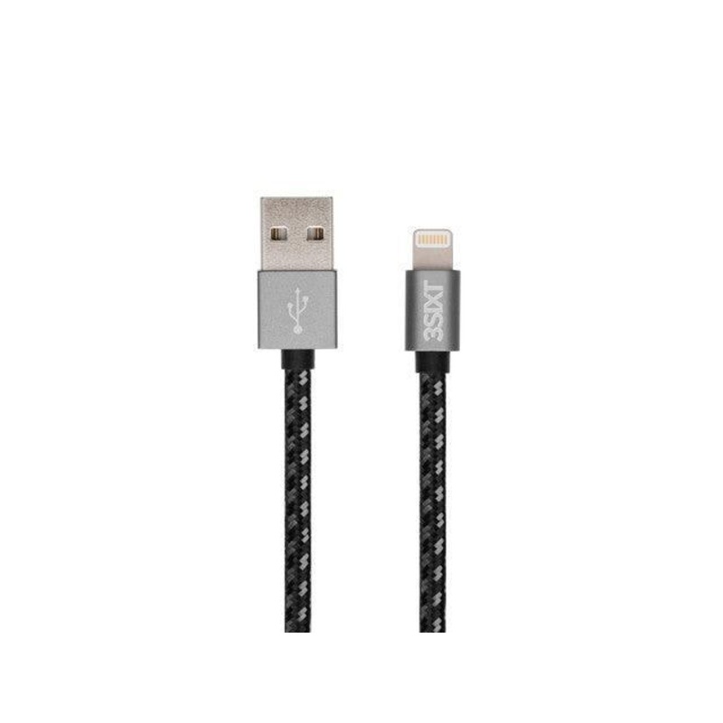 3sixT BLACK Cable – USB-A to Lightning –  30cm