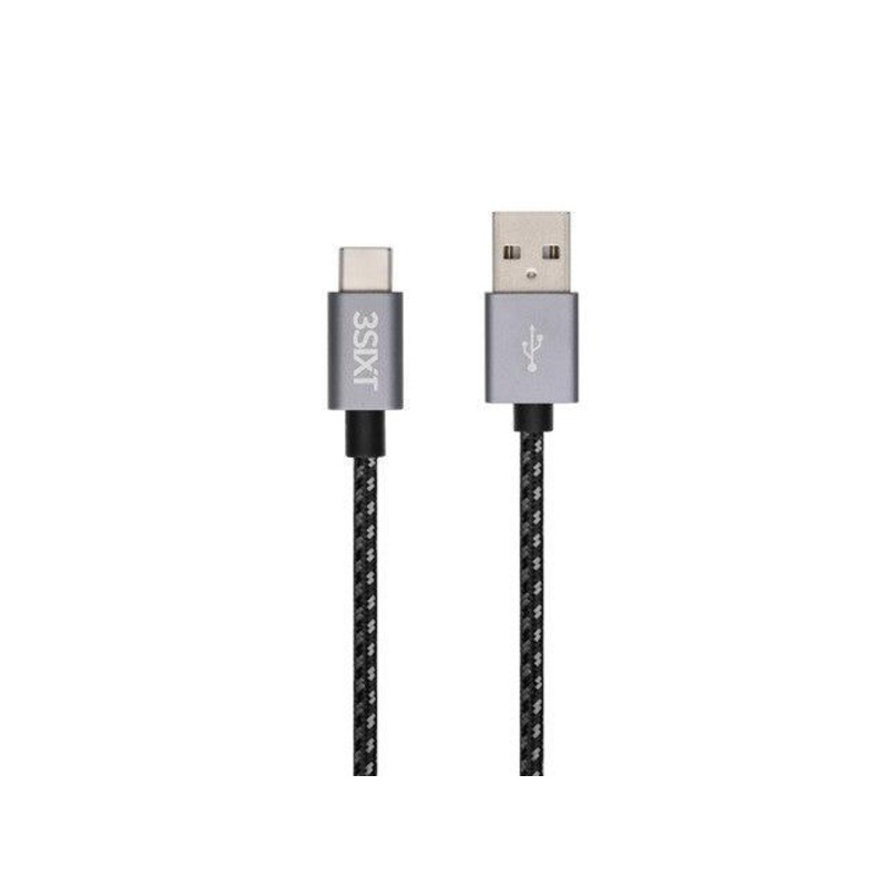 3sixT BLACK Cable – USB-A to USB-C –  30cm
