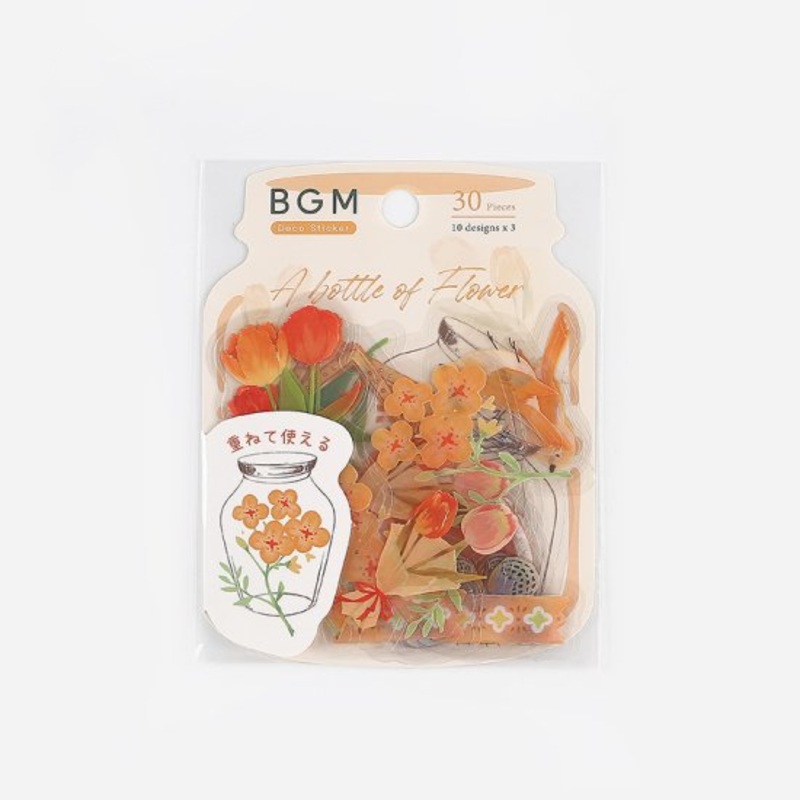 BGM Flake Sticker – Blooming Bottle – Orange