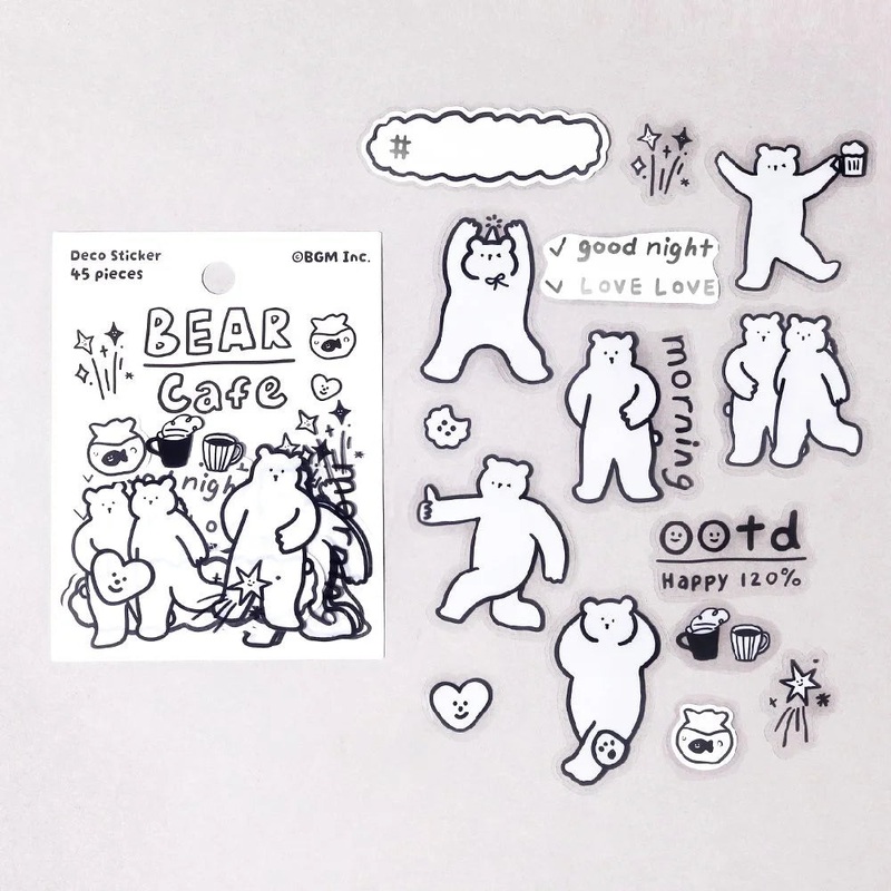 BGM YURUKU IKO-YO! Mixed Flake Sticker – Bear Cafe